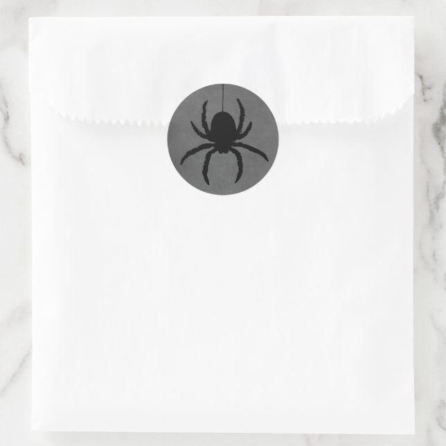 Sticker Rond Gris Noir Éffrayant Halloween Spider Favoriser Sti (Sac)