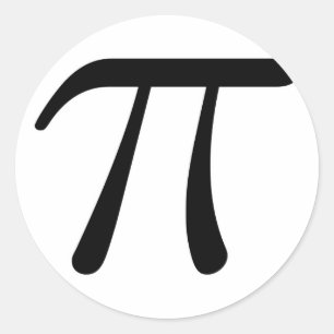 Sticker Rond Gris noir gris jaune orange Pi 3.14 symbole Math