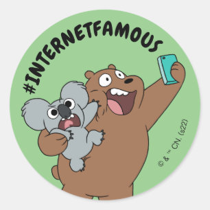 Sticker Rond Grizz & Nom Nom - #InternetFamous
