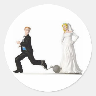 Sticker Rond Groom en cours à partir de la mariée