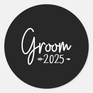 Sticker Rond Groom Est 2025 Mariage marié Fiançailles Obtention