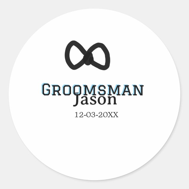 Sticker Rond Groom Squad groomsman bachelorparty ajouter le nom (Devant)