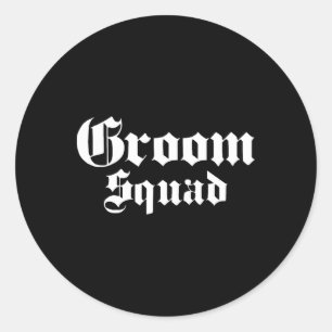 Sticker Rond Groom Squad Old School - Bachelor Party - Mariage