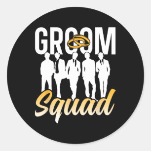 Sticker Rond Groom Squad Party dit Mariage de licence 1