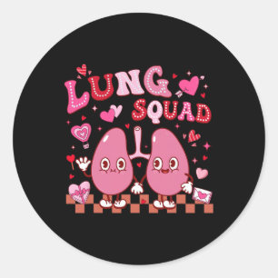 Sticker Rond Groovy Lung Squad Thérapeute Respiratoire Saint-Va