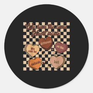 Sticker Rond Groovy same heart inside juneteenth black history