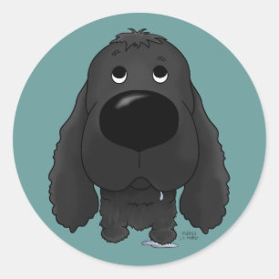 Sticker Rond Gros Nose Cocker Espagnol