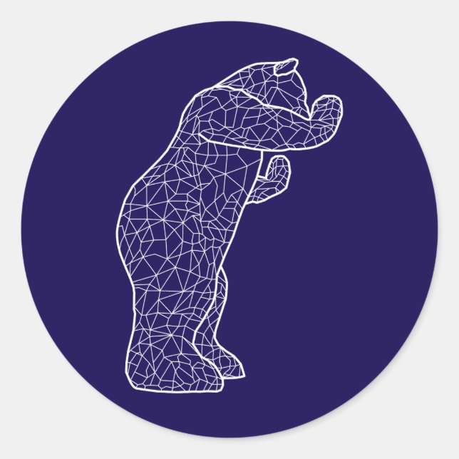 Sticker Rond gros ours bleu (Devant)