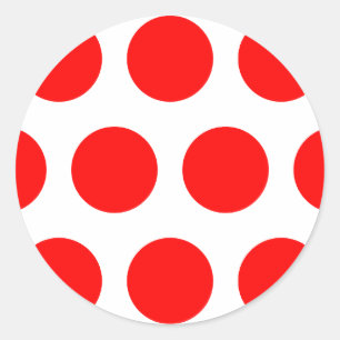 Sticker Rond Gros Points Rouges