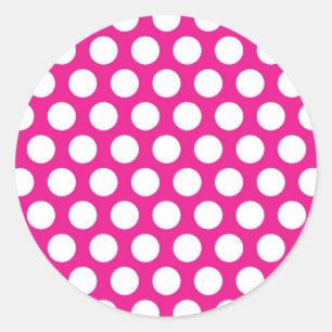 Sticker Rond Gros points sur la conception rose chaud