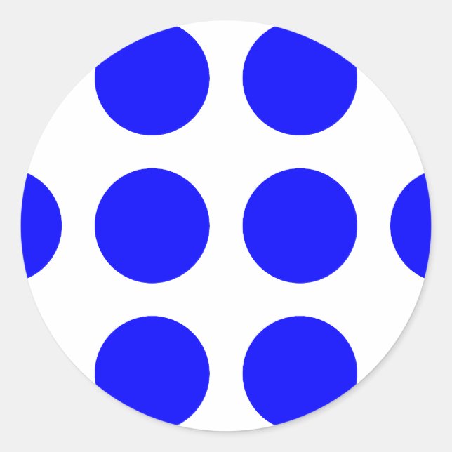 Sticker Rond Gros Pois bleus (Devant)