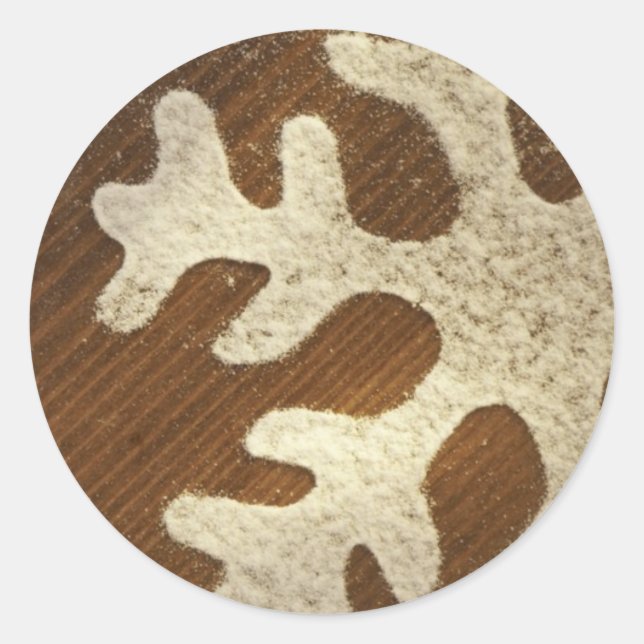 Sticker Rond Gros Snowflake Design Enveloppe Phoques (Devant)