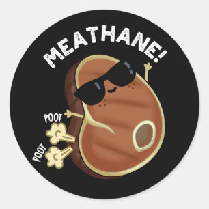Sticker Rond Gros-viande amusant Farting Viande tourte Jeu obre