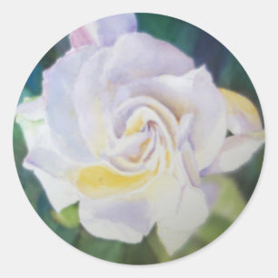 Sticker Rond Grosse Gardénie blanche crème