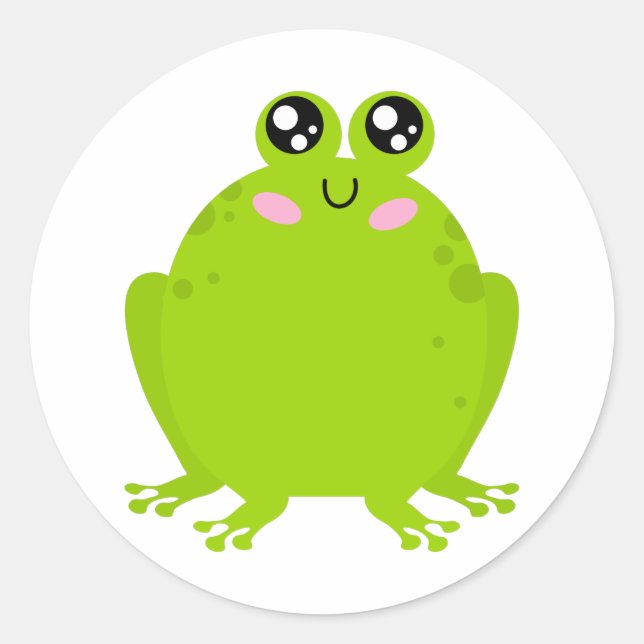 Sticker Rond Grosse grenouille mignonne (Devant)