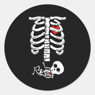 Sticker Rond Grossesse de squelette Halloween S Pour