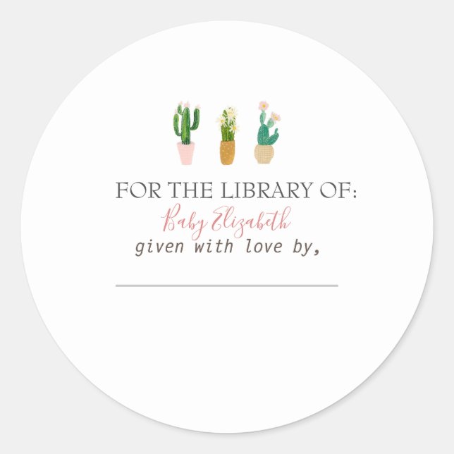Sticker Rond Grossesse Plante de cactus aquarelle (Devant)