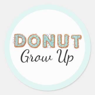 Sticker Rond Grossissement de beigne Bleu Bébé glacé Premier an