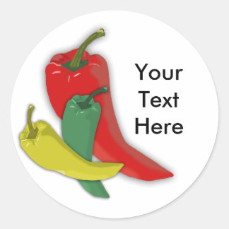 Sticker Rond Groupe Chili Pepper