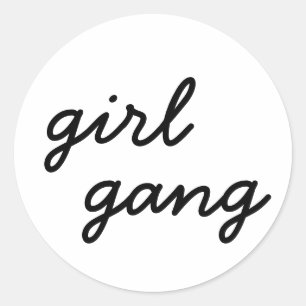 Sticker Rond groupe de filles mignon scénario féministe moderne