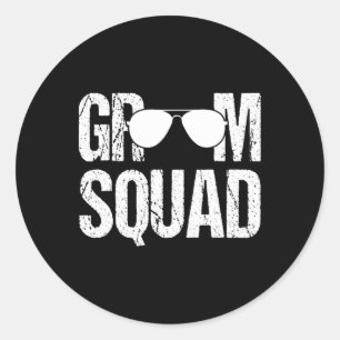 Sticker Rond Groupe de Garçons d'Honneur Mariage Enterrement de