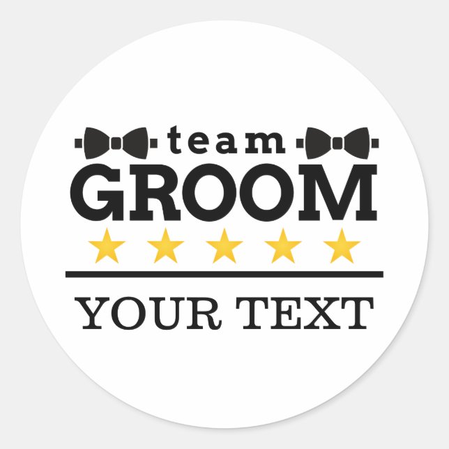 Sticker Rond Groupe d'équipe | Groomsman | Licence | Blanc noir (Devant)