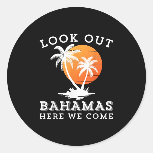 Sticker Rond Groupe Voyageur Plage Correspondance Printemps Été (Devant)