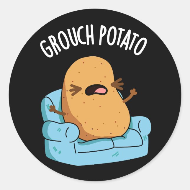 Sticker Rond Groupement Pomme de terre Fantaisie Veggie Puns Da (Devant)