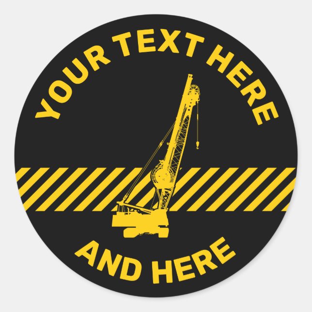 Sticker Rond Grue de construction (Devant)