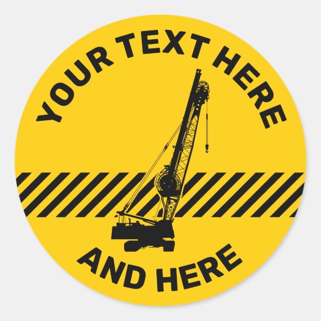 Sticker Rond Grue de construction (Devant)
