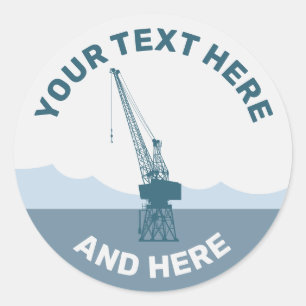 Sticker Rond Grue du chantier naval