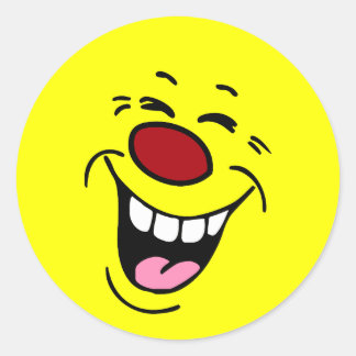Sticker Rond Grumpey du visage riant