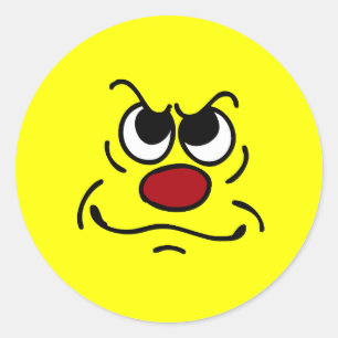 Sticker Rond Grumpey face Fed up