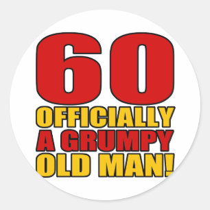 Sticker Rond Grumpy 60e Humour d'anniversaire