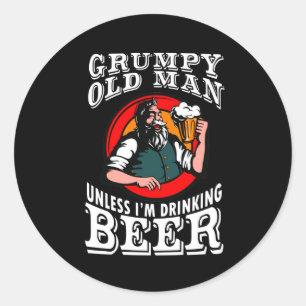 Sticker Rond Grumpy Old Man