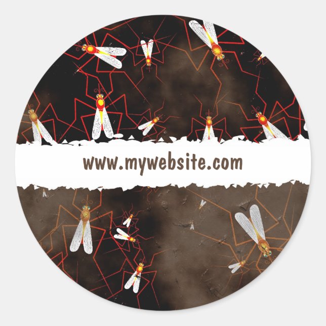 Sticker Rond Grunge moustiques (Devant)