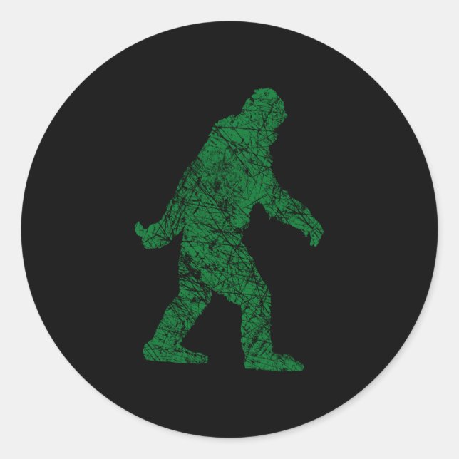Sticker Rond Grunge Squatchin (Devant)