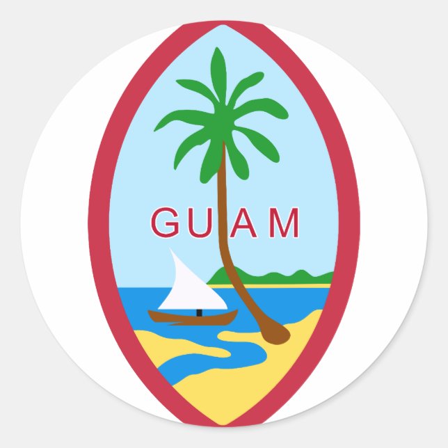 Sticker Rond GU de Guam Seal (Devant)