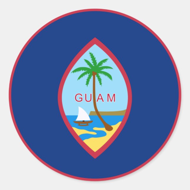 Sticker Rond Guam flag  (Devant)