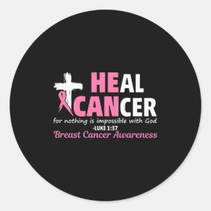 Sticker Rond Guérir Cancer Chrétien Croire Dieu Cancer Du Sein 