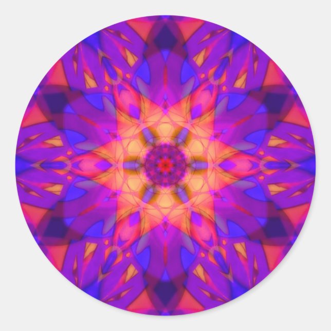 Sticker Rond Guérir l'énergie Mandala (Devant)