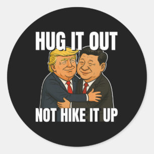 Sticker Rond Guerre des droits de douane drôle Trump accabler X