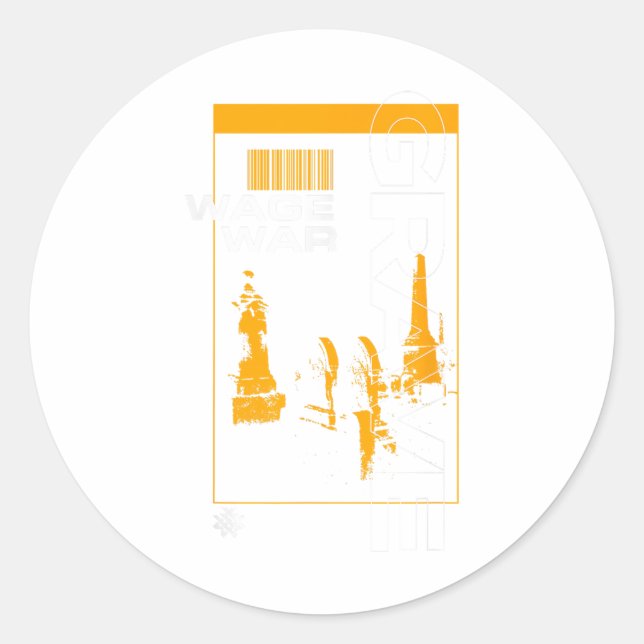 Sticker Rond Guerre des salaires - Grave (Devant)