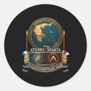Sticker Rond Guerre du Péloponnèse Athènes Vs Sparta Gre antiqu