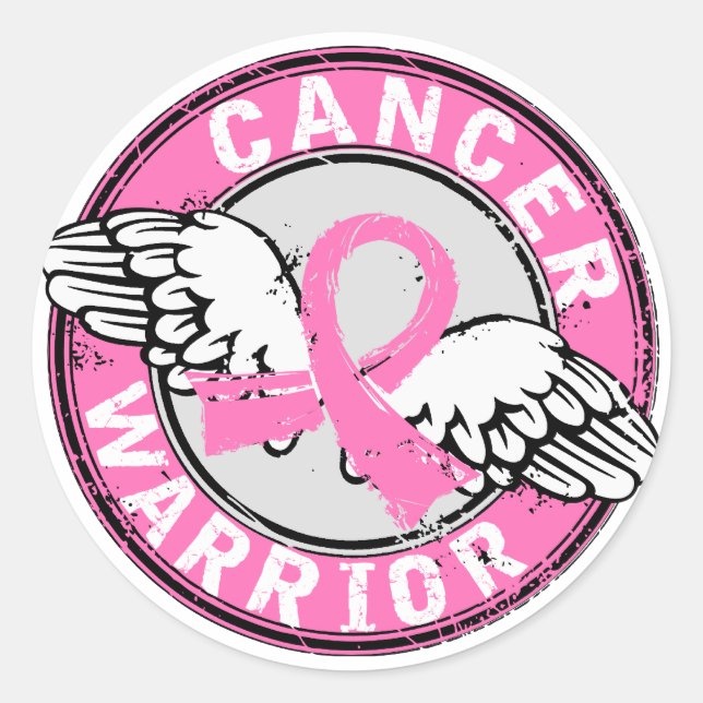 Sticker Rond Guerrier 14C Cancer du sein (Devant)