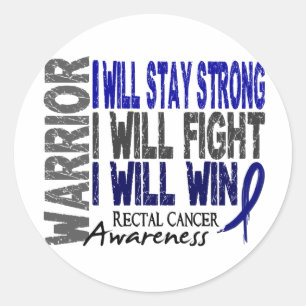 Sticker Rond Guerrier de cancer du rectum
