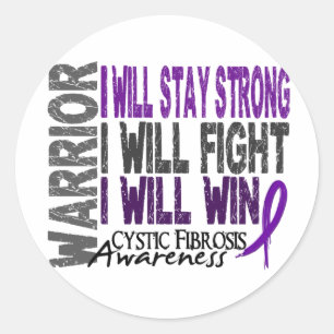 Sticker Rond Guerrier de la fibrose kystique