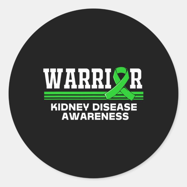 Sticker Rond Guerrier de la maladie Kidney (Devant)