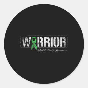 Sticker Rond Guerrier de la santé mentale Gree de sensibilisati
