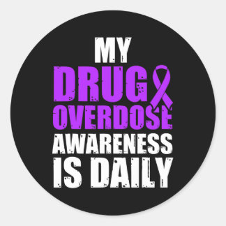 Sticker Rond Guerrier de la sensibilisation au surdosage de dro